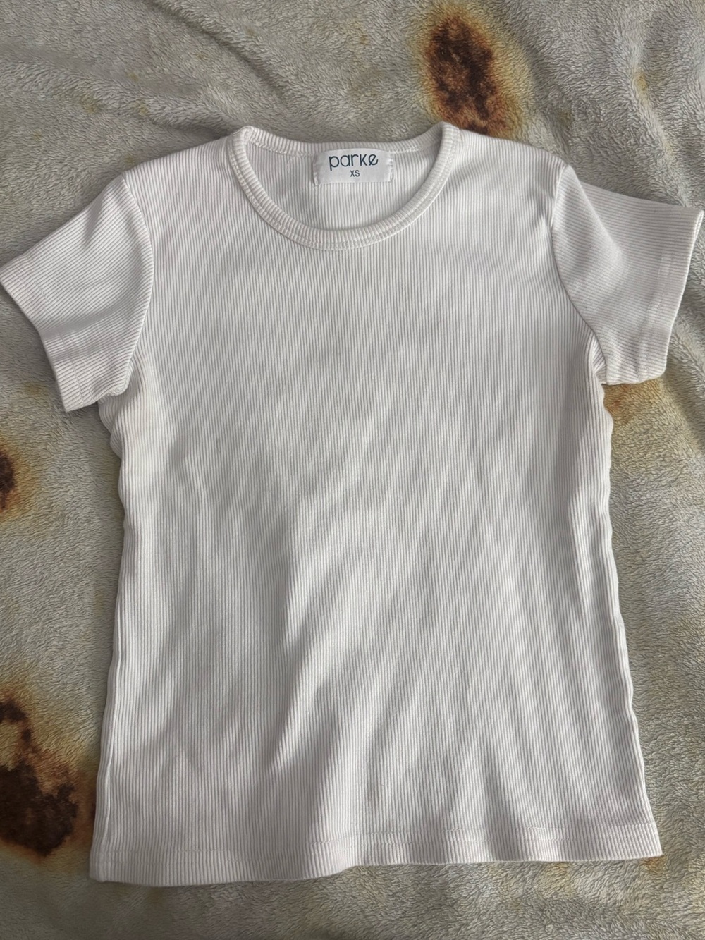 Parke white ribbed baby tee